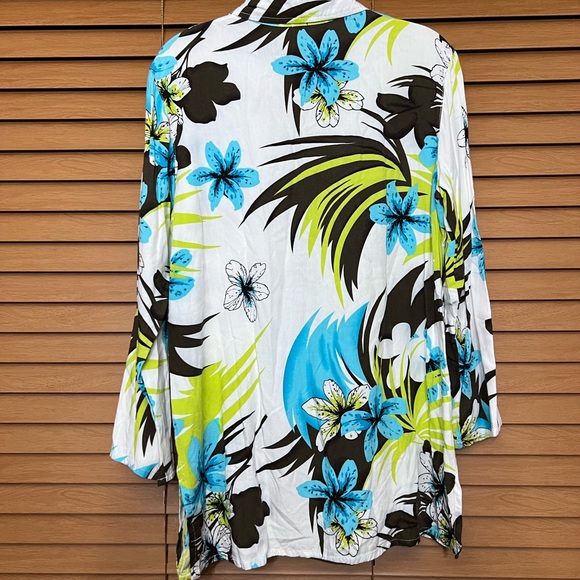 Paradiso Button-up long Sleeve Blouse Beading Detail Sz M - Picture 3 of 6